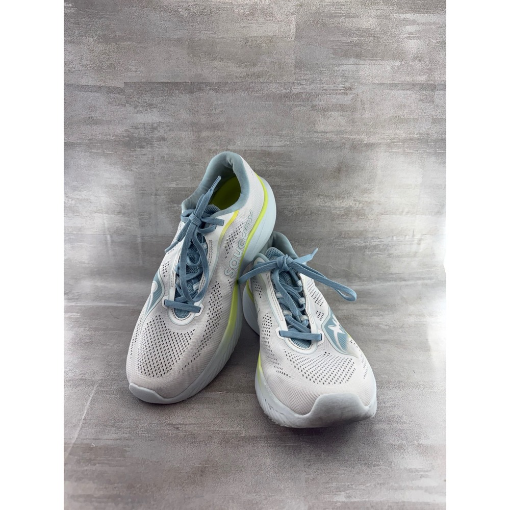 Saucony Kinvara 15 Women Running Shoes White Blue Lime S10967-154 Size 9.5